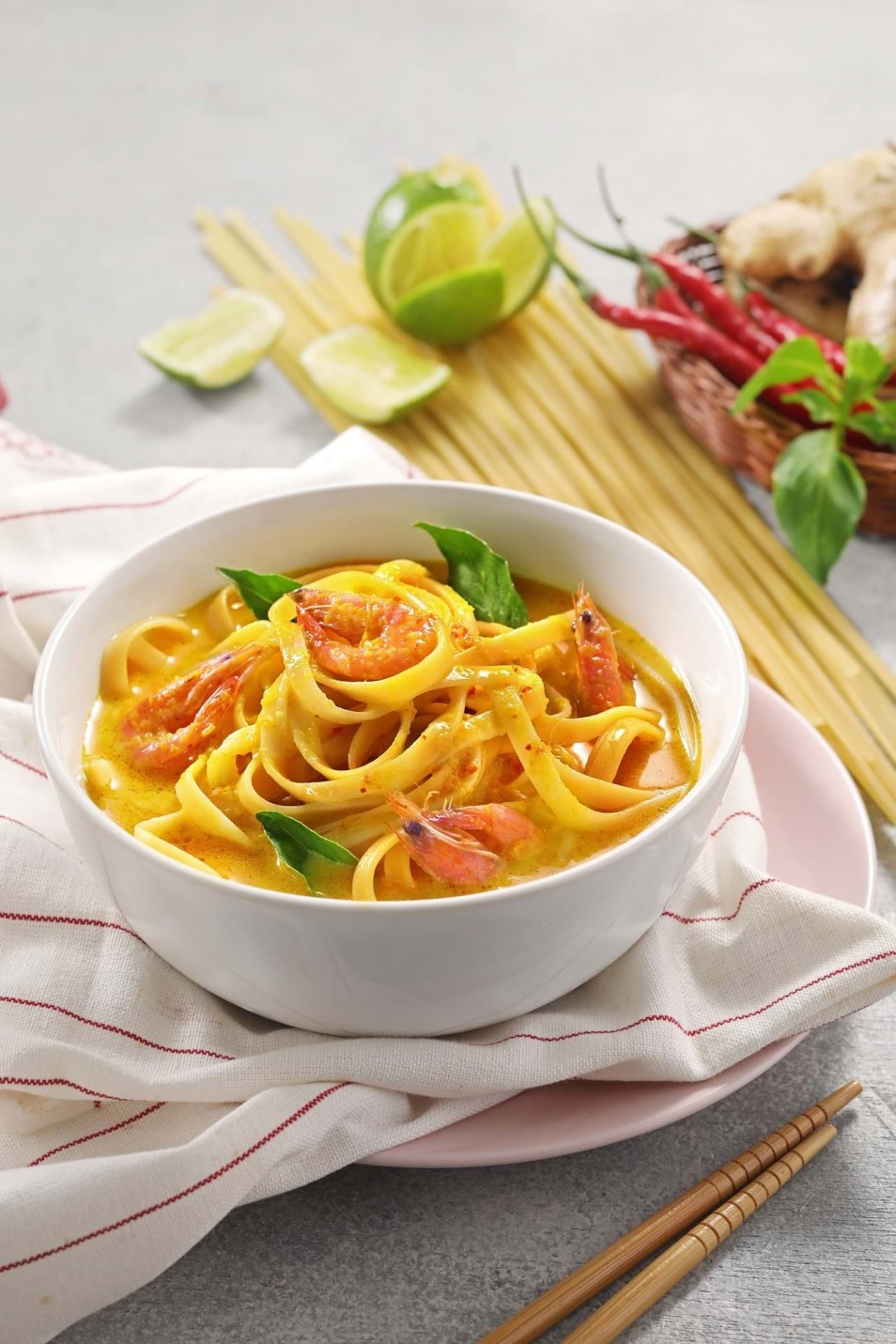 Fettuccine Udang Kuah Santan Pedas