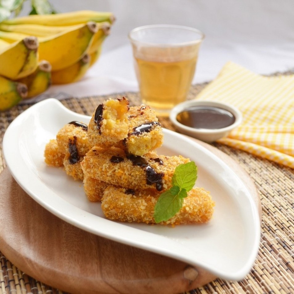 Nugget Pisang Saus Cokelat